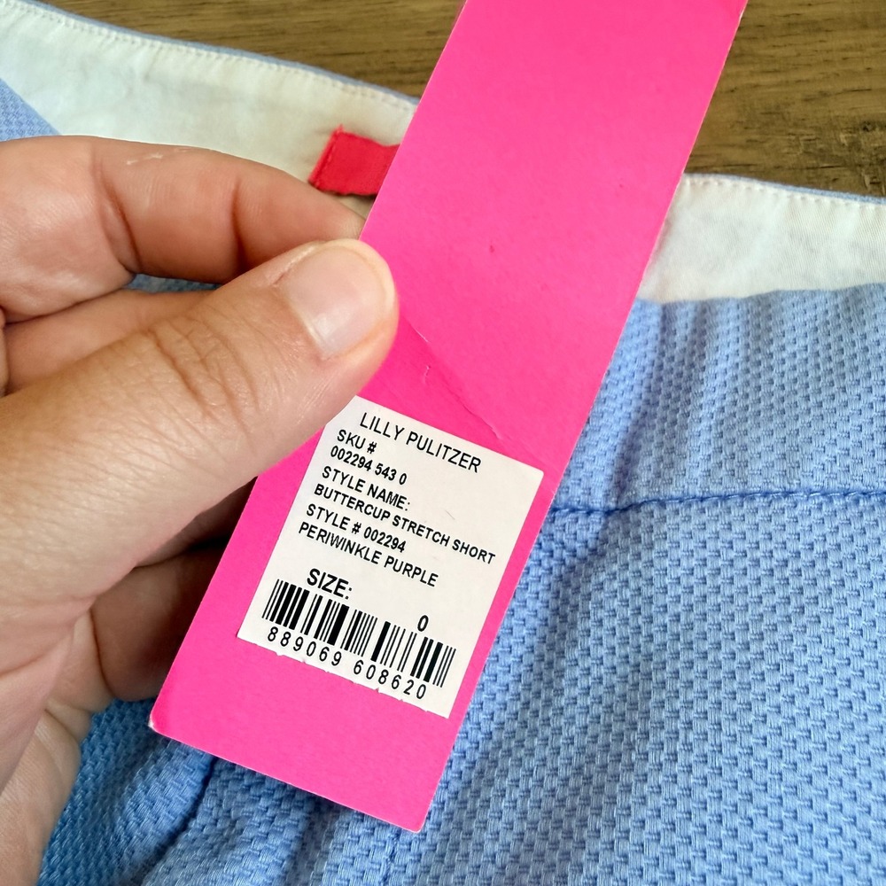 NWT Lilly Pulitzer Buttercup Stretch Short Periwinkle Scalloped Hem Size 0 - Picture 5 of 7